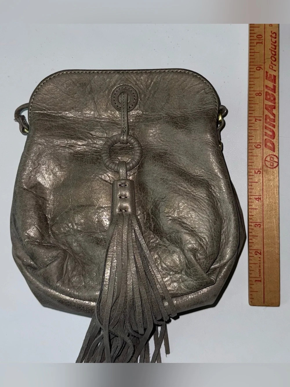 HOBO Birdy Crossbody Purse Tassel (Heavy Metal) 100% Genuine Leather NWOT!